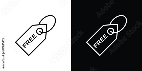 Free tag icon. Minimalist vector design. Editable stroke. EPS10