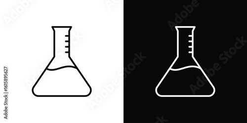 Flask icon. Minimalist vector design. Editable stroke. EPS10