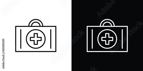 First aid icon. Minimalist vector design. Editable stroke. EPS10