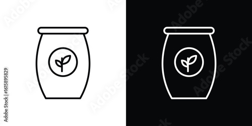 Fertilizer icon. Minimalist vector design. Editable stroke. EPS10