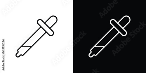 Eye dropper icon. Minimalist vector design. Editable stroke. EPS10