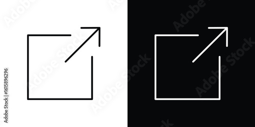 External link icon. Minimalist vector design. Editable stroke. EPS10