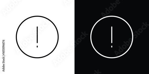 Exclamation button icon. Minimalist vector design. Editable stroke. EPS10
