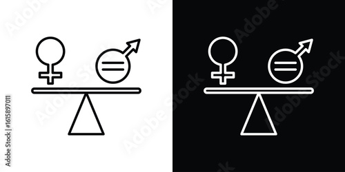 Equality icon. Minimalist vector design. Editable stroke. EPS10