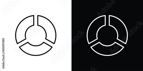 Donut chart icon. Minimalist vector design. Editable stroke. EPS10