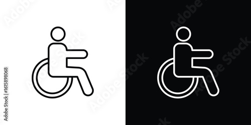 Disable icon. Minimalist vector design. Editable stroke. EPS10