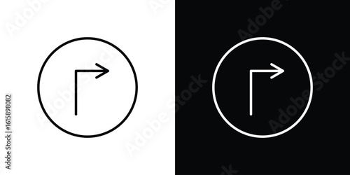 Directions icon. Minimalist vector design. Editable stroke. EPS10