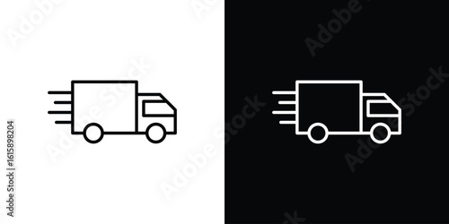 Delivery icon. Minimalist vector design. Editable stroke. EPS10