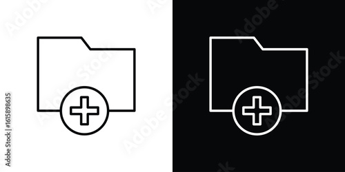 Create folder icon. Minimalist vector design. Editable stroke. EPS10