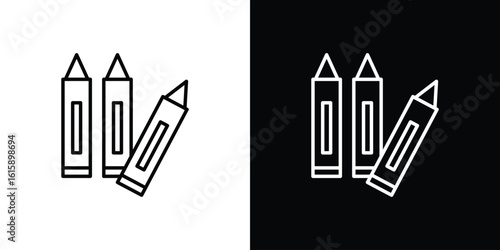 Crayon icon. Minimalist vector design. Editable stroke. EPS10