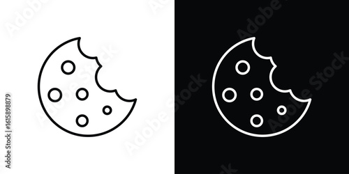 Cookie icon. Minimalist vector design. Editable stroke. EPS10
