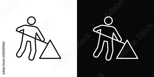 Construction icon. Minimalist vector design. Editable stroke. EPS10