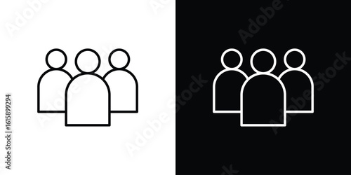 Community icon. Minimalist vector design. Editable stroke. EPS10