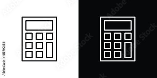 Calculator icon. Minimalist vector design. Editable stroke. EPS10