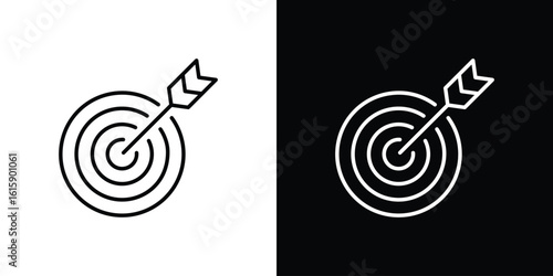 Bulls eye icon. Minimalist vector design. Editable stroke. EPS10