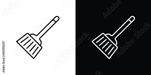 Broom icon. Minimalist vector design. Editable stroke. EPS10