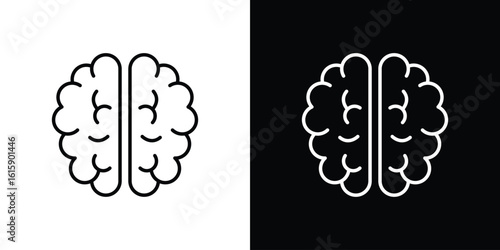 Brain icon. Minimalist vector design. Editable stroke. EPS10