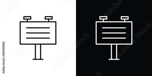 Billboard icon. Minimalist vector design. Editable stroke. EPS10