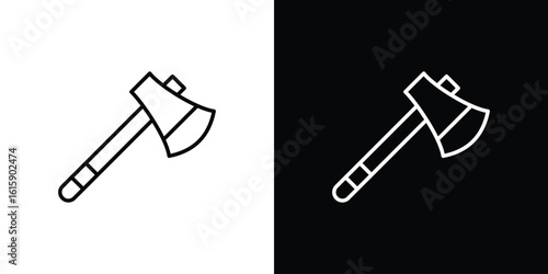 Axe icon. Minimalist vector design. Editable stroke. EPS10