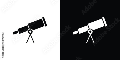 Telescope icon. Vector Template. Concept Icon flat design.