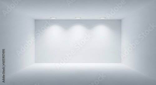 Wallpaper Mural Clean white empty room with spotlights for gallery or showroom Torontodigital.ca