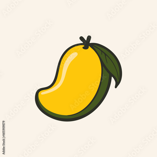 Yellow mango with fresh mood, tropical fruit