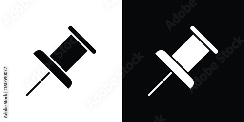 Push pin icon. Vector Template. Concept Icon flat design.