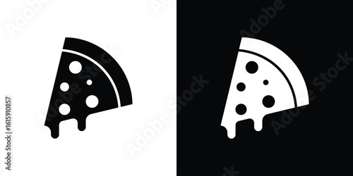 Pizza slice icon. Vector Template. Concept Icon flat design.