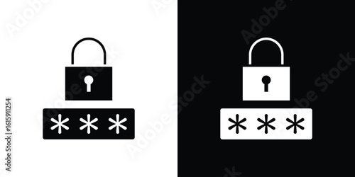Password icon. Vector Template. Concept Icon flat design.