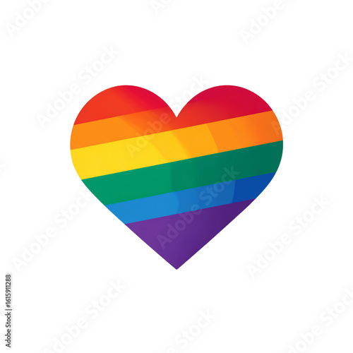 Free Download rainbow heart icon, simple and bold, clean vector style, isolated on white background. PNG - GFXLoad