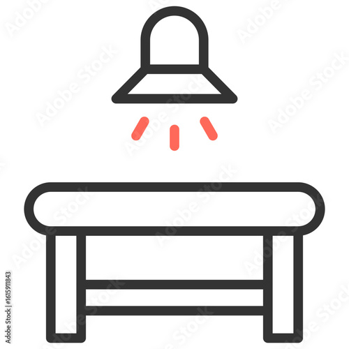 Icon of a police interrogation room or questioning session, bright and focused lighting to create a stressful atmosphere to induce a confession or information