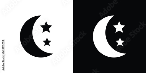 Moon icon. Vector Template. Concept Icon flat design.