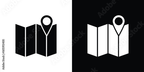 Map icon. Vector Template. Concept Icon flat design.