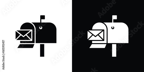 Mailbox icon. Vector Template. Concept Icon flat design.