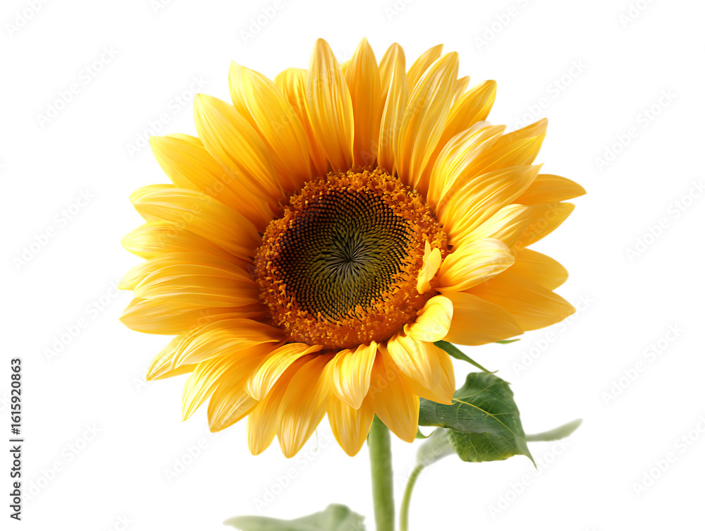Fototapeta premium Sunflower field blooming under golden sunlight