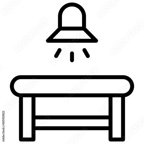 Icon of a police interrogation room or questioning session, bright and focused lighting to create a stressful atmosphere to induce a confession or information