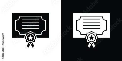 Certificate icon. Vector Template. Concept Icon flat design.