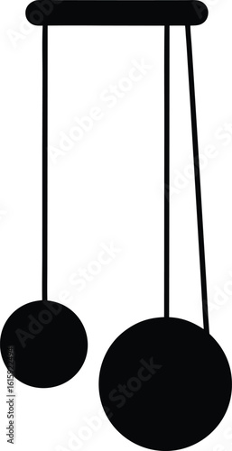 black silhouette a physics pendulum full body on w.eps