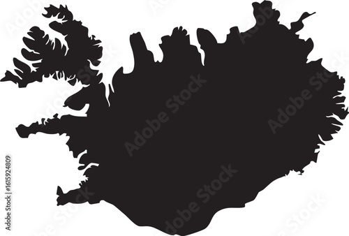 Iceland Vector Map Isolated High Detailed