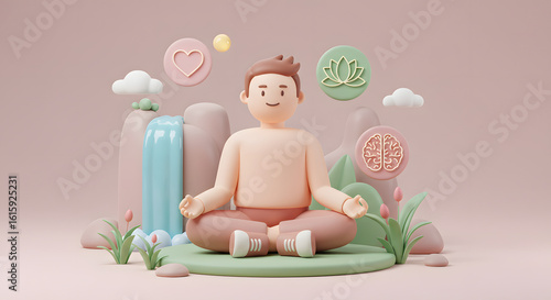 Self-Care and Mindfulness Scene with Relaxed Pose