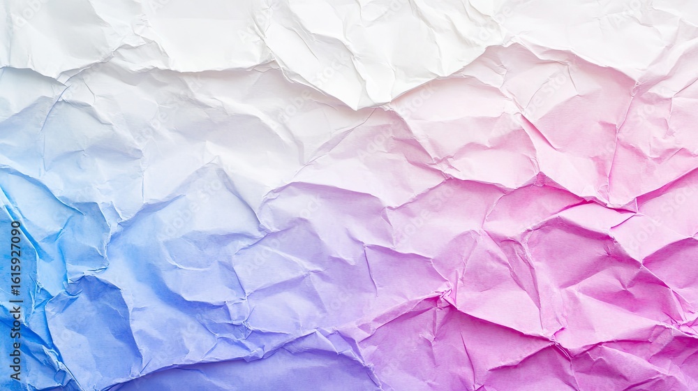 Fototapeta premium Crumpled paper with pastel gradient colors