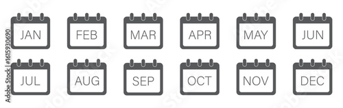 Calendar icon set. calendar planner icons for app, website, ui. event organizer reminder signs. business plan schedule. vector symbol on transparent background.
