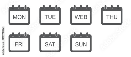 Calendar icon set. calendar planner icons for app, website, ui. event organizer reminder signs. business plan schedule. vector symbol on transparent background.