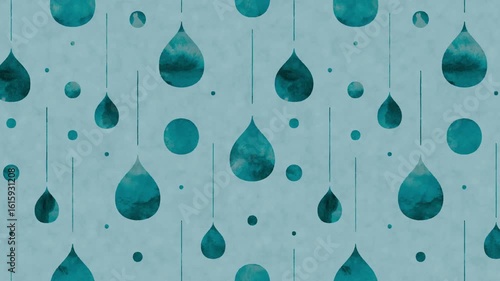 Looping Animation of Watercolor Rain Drop Background.
水彩の雨粒パターン背景 ループアニメーション