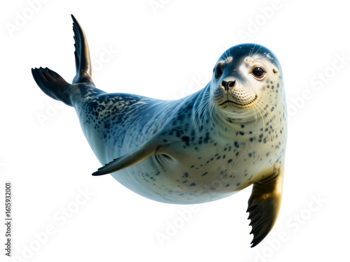 Wallpaper Mural Spotted Harbor Seal Isolated on White Background
 Torontodigital.ca