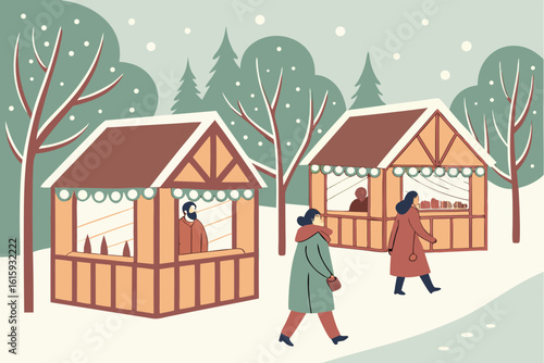 Picture Dutch art museums in the Netherlands with people admiring paintings and sculptures in modern flat illustration style.