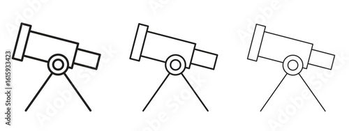 Telescope icon symbol for Info Graphic, Design Elements and Websites