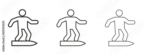 Surfer icon symbol for Info Graphic, Design Elements and Websites