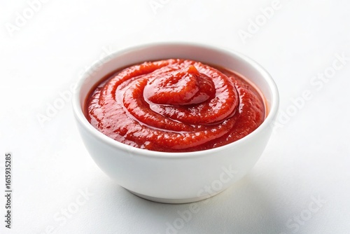 Wallpaper Mural A white bowl filled with rich red tomato ketchup sauce with a swirl pattern isolated on white background Torontodigital.ca