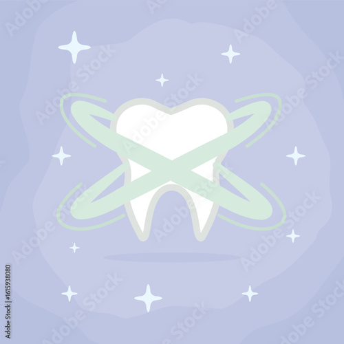 dental clean sparkle vintage logo vector minimalist illustration design, dental protection symbol design